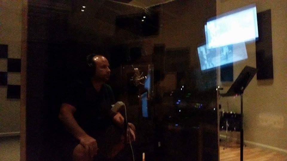In the sound booth at Decible Studios for some ADR work on the film POPOLO