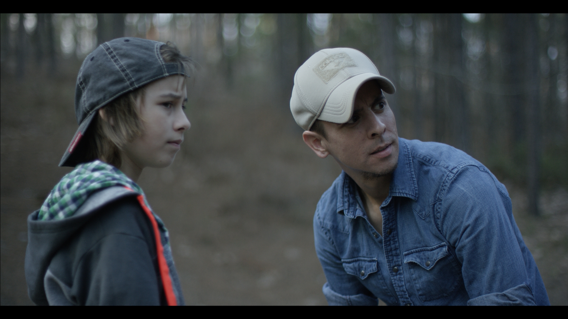 A camera still of actors Robert Michael Szot and Randy Shoemake in LeFratzié Studios feature film Wonderkind.