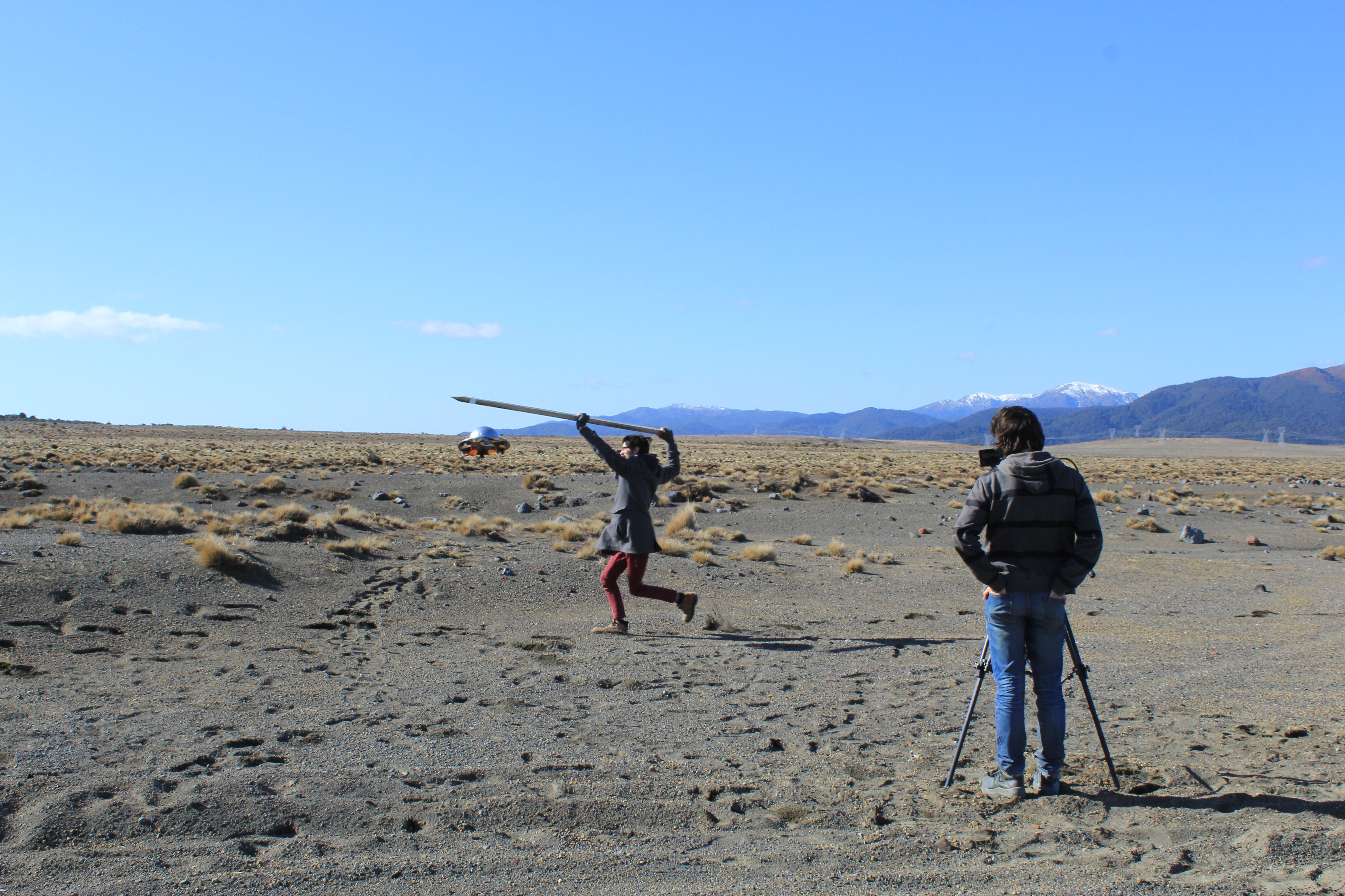 super techno effects on location for This Giant Papier Mache Boulder is Actually Really Heavy