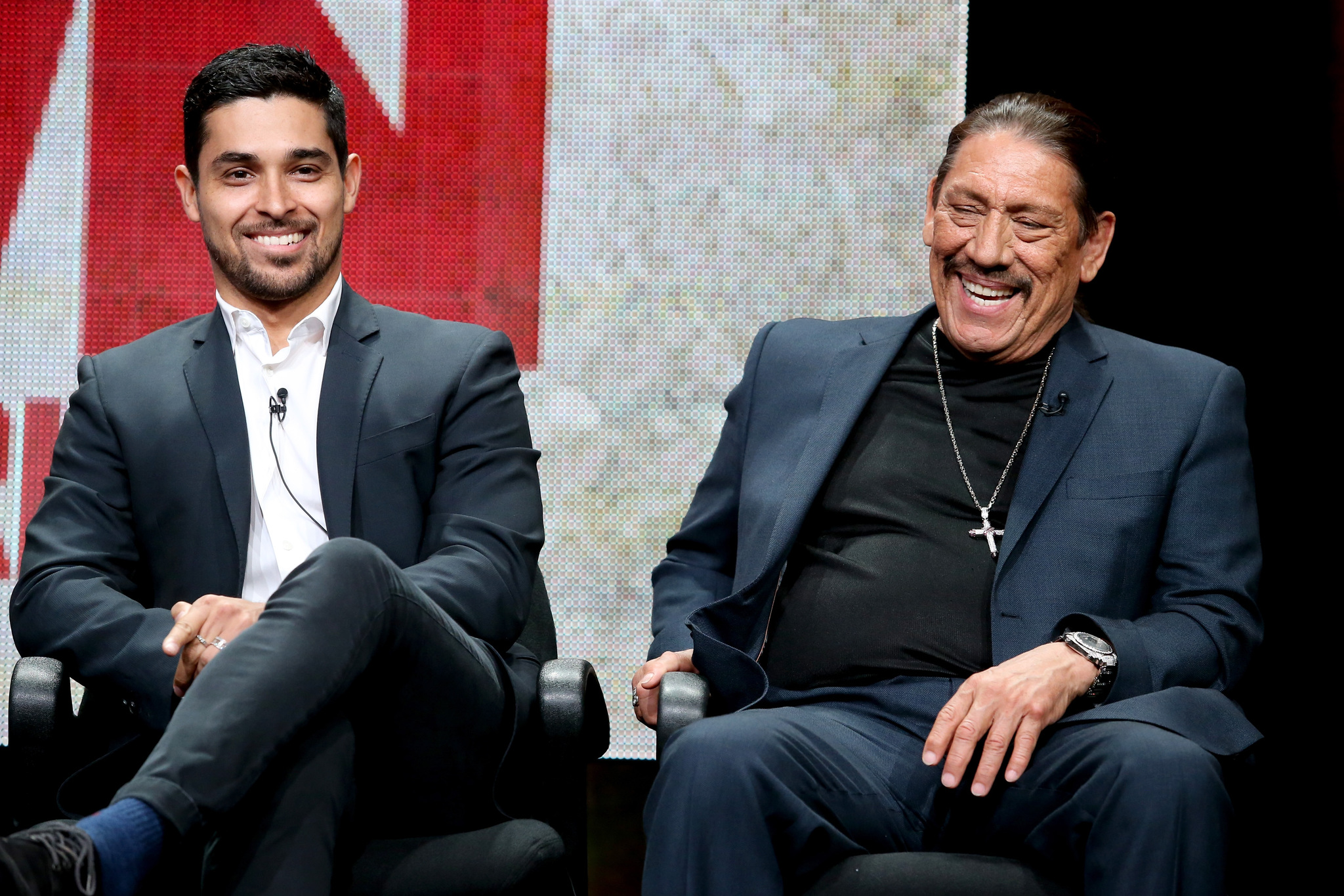 Danny Trejo and Wilmer Valderrama at event of From Dusk Till Dawn: The Series (2014)