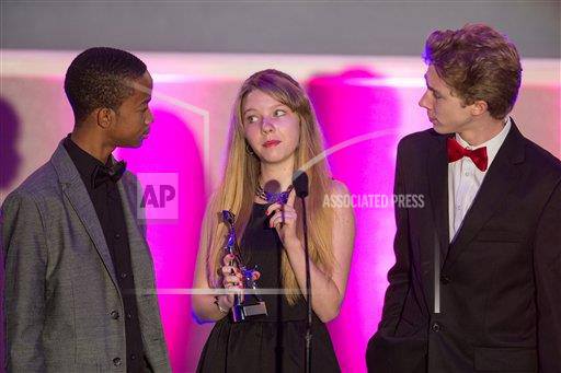 No Bull Teen Video Awards From left, actors Coy Stewart, Elise Luthman, and Joey Luthman present the award for Best Message during the No Bull Teen Video Awards at the Westin LAX Hotel on Saturday, August 10, 2013 in Los Angeles.