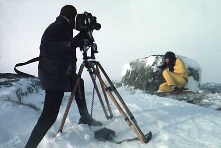 Vic Alexander shooting a scene with Solfrid Heier for The Quail Hunt.