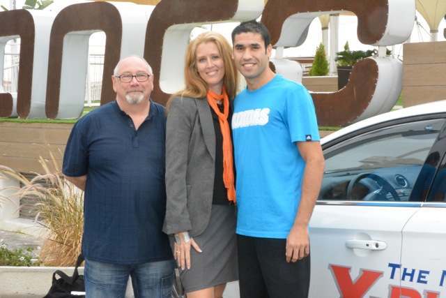 Billie (Left) With Yvonne Haughton Centre and Emiliano The Spanish Champion Light weight Boxer, on set in The Cucaracha Club 2014