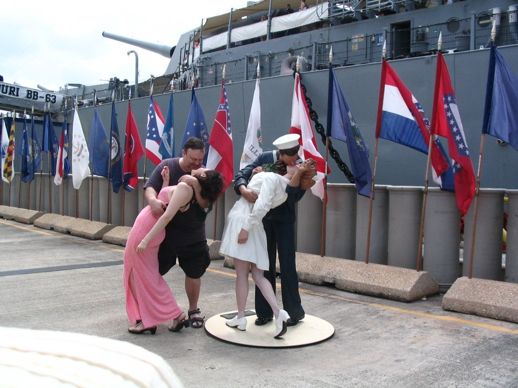Photo taken near the statue by USS Missouri. Pearl Harbor Memorial Park.