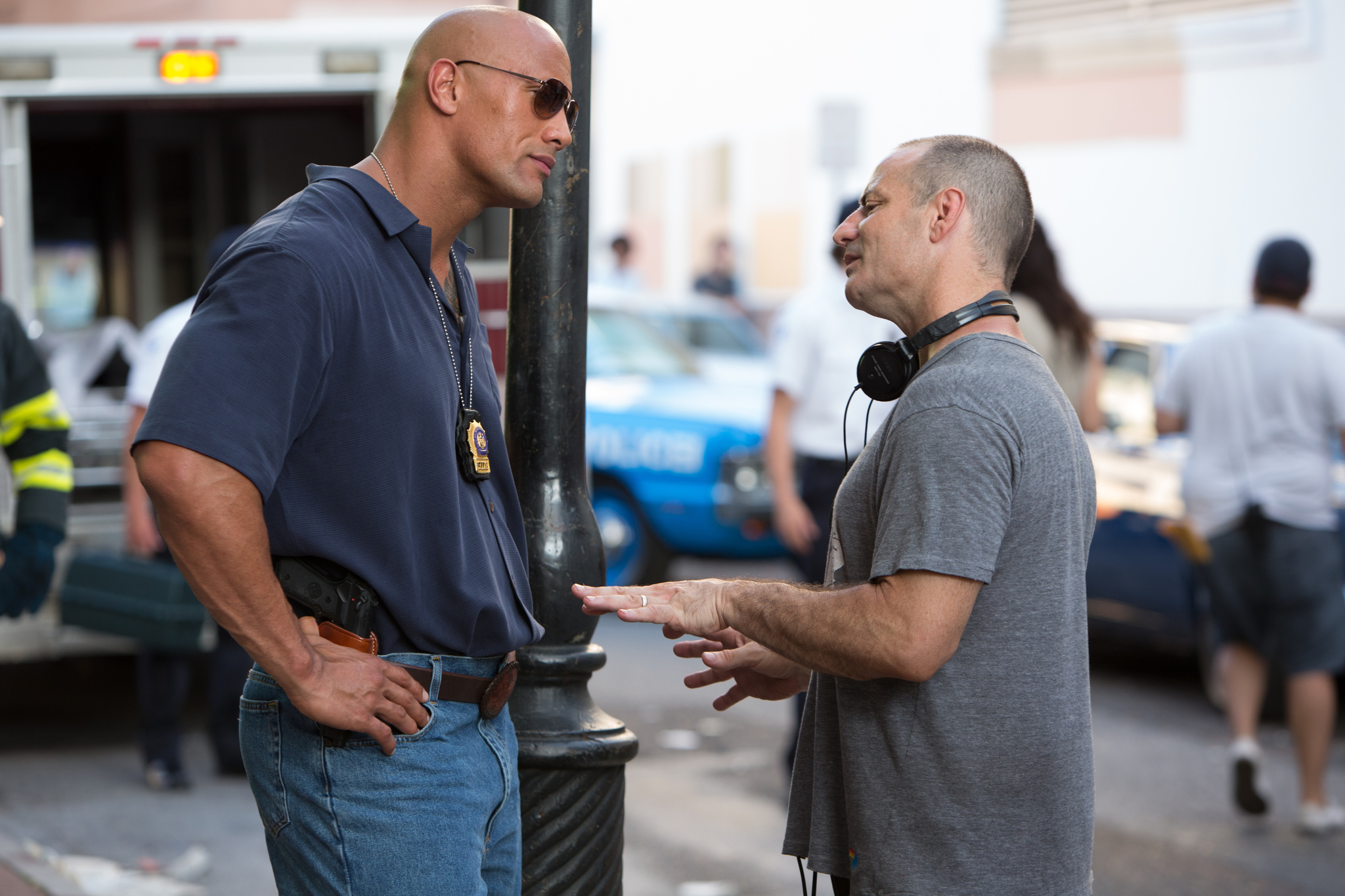 Still of Dwayne Johnson and Dito Montiel in Empire State (2013)