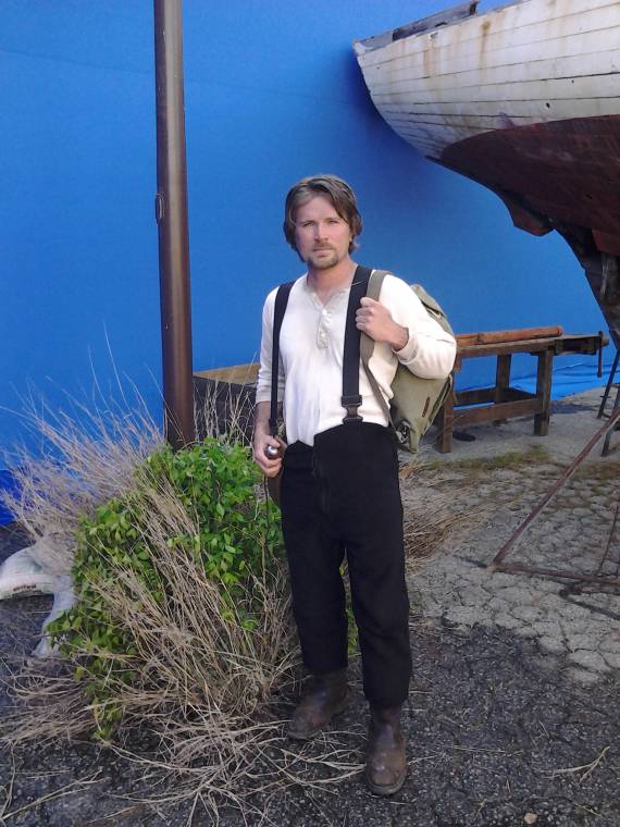 Joshua Grant on the set of 