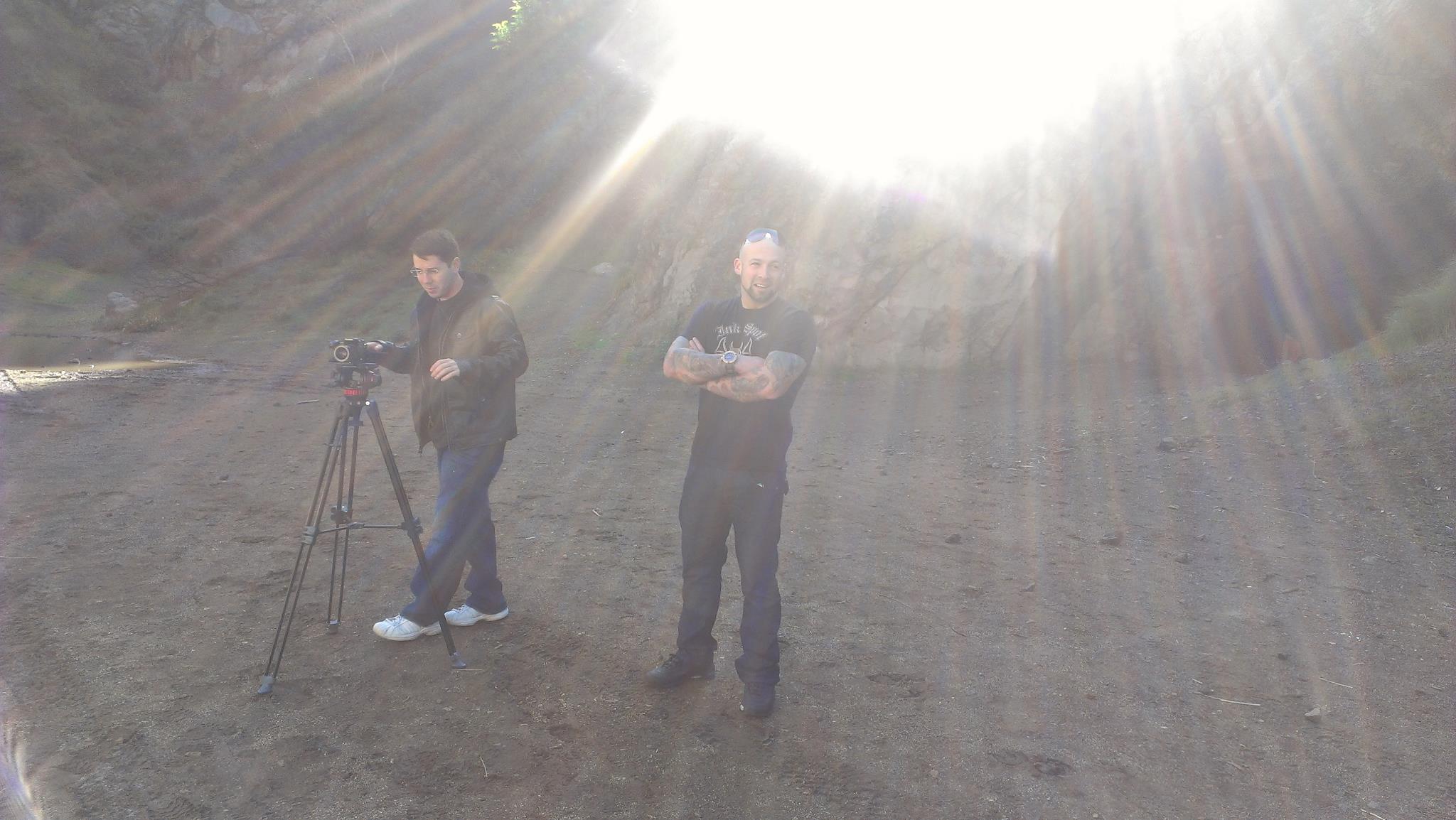 Filming on location. Griffith Park, Los Angels, Ca