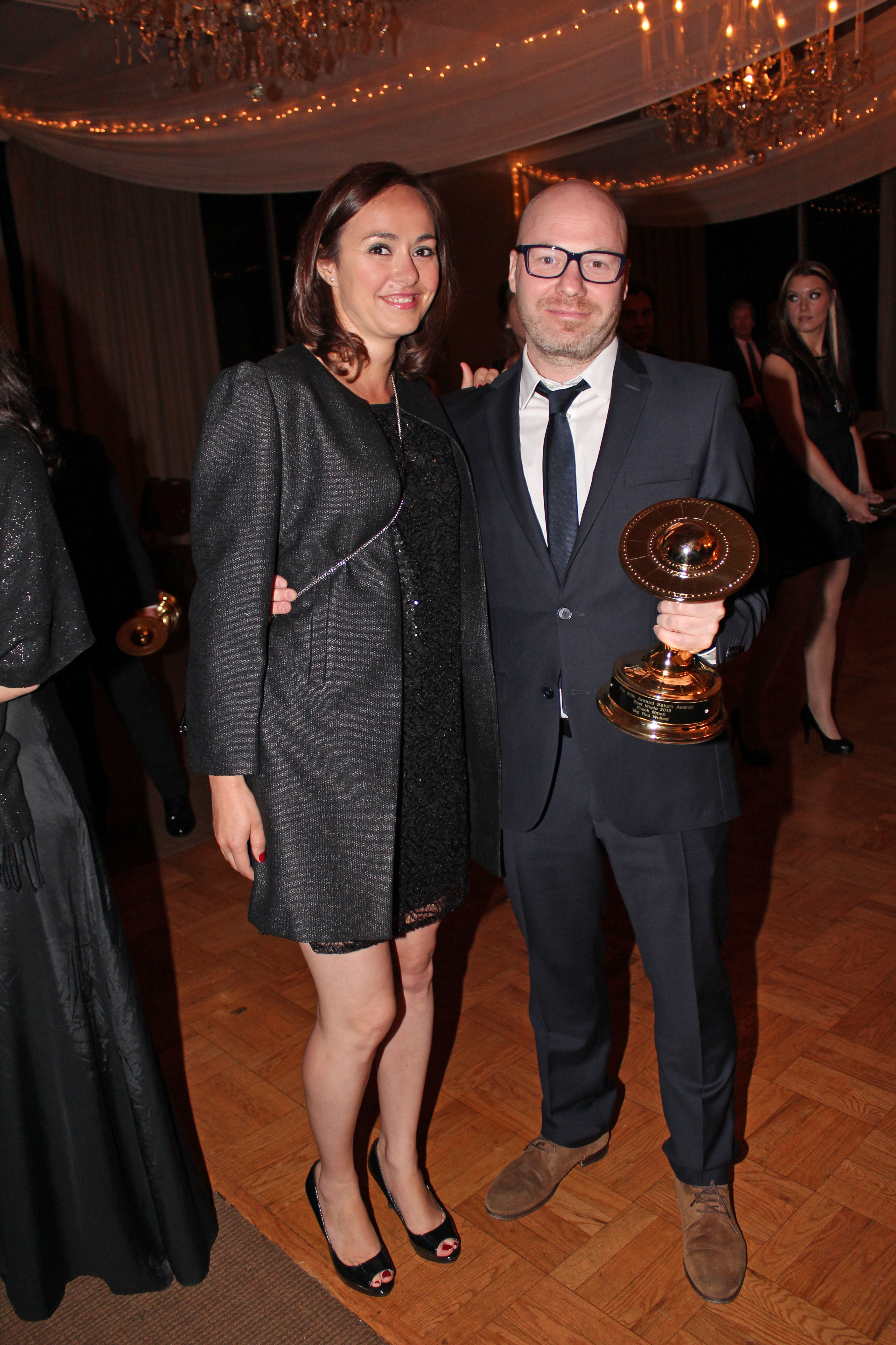 Frank Ilfman and Susana Nakatani-Ilfman at the 40th Saturn Awards. Winner for Best Music 'Big Bad Wolves'