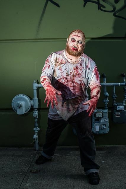 A zombie, in the short film Zombie Day Apocalypse! directed by George C. Romero.