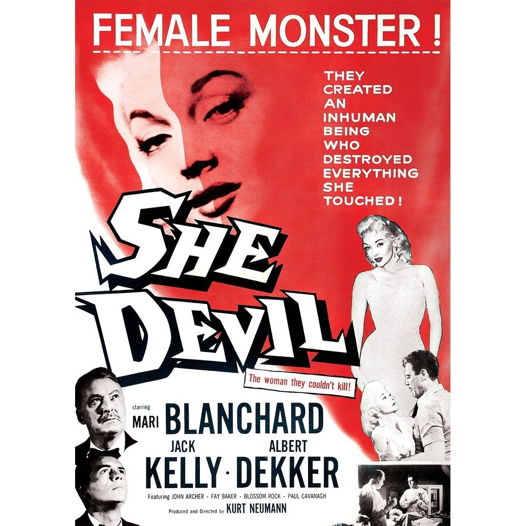Mari Blanchard, Albert Dekker and Jack Kelly in She Devil (1957)