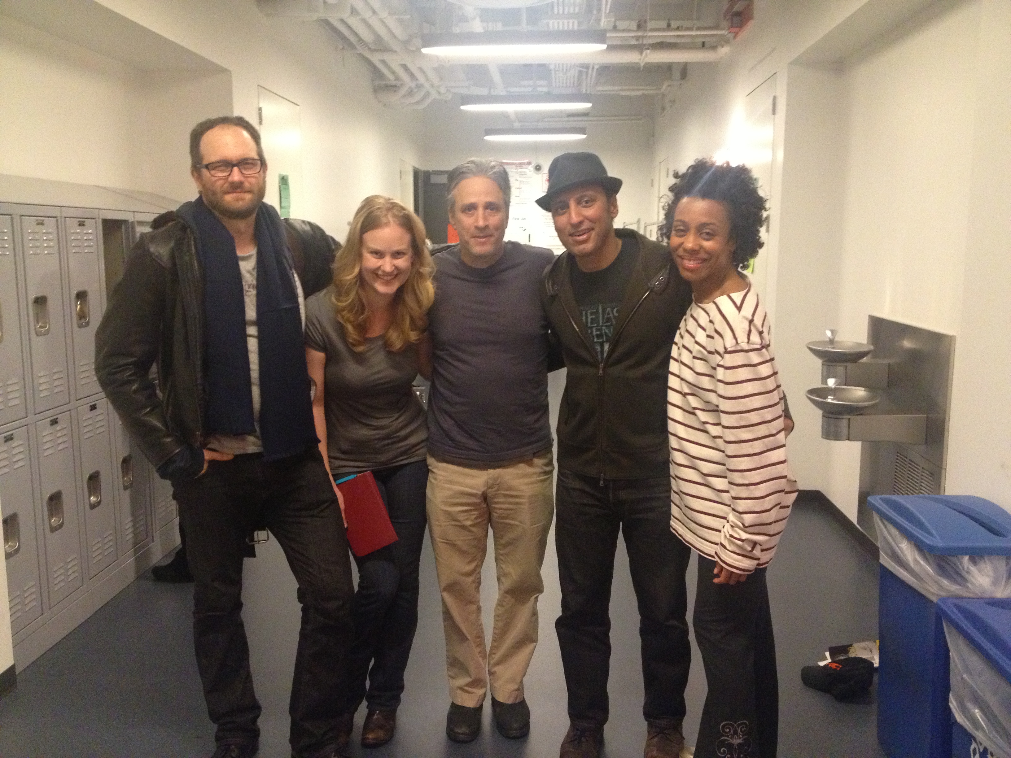 Cast of Ayad Akhtar's DISCGRACED at Lincoln Center Theater with Jon Stewart