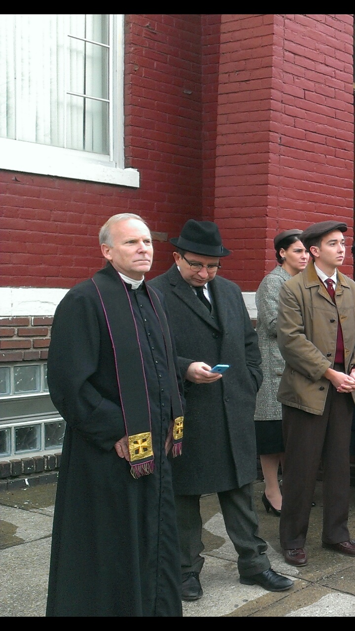 Filming of A Kind of Murder I played a Minister.