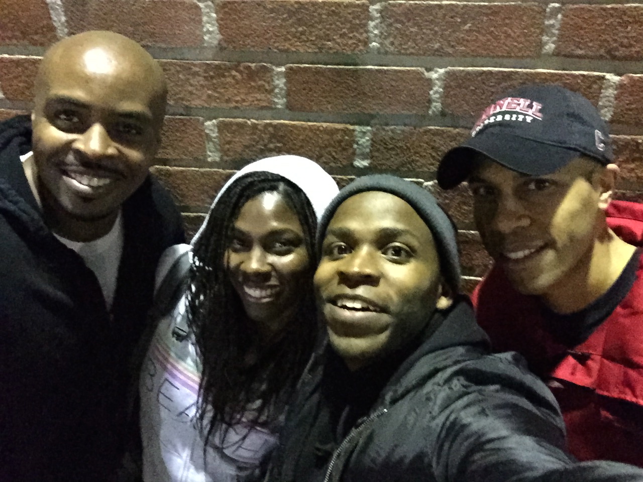 'Girl With A Backpack' on location - Vishani with cast mates Kenneth Mosley and Sharieff Walters, and director Mark Allen.
