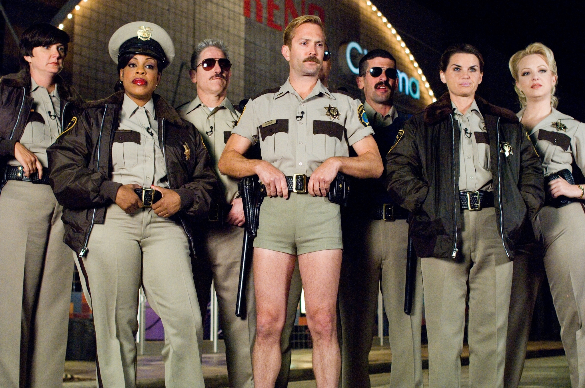 Still of Carlos Alazraqui, Mary Birdsong, Robert Ben Garant, Kerri Kenney, Thomas Lennon, Niecy Nash and Wendi McLendon-Covey in Reno 911!: Miami (2007)