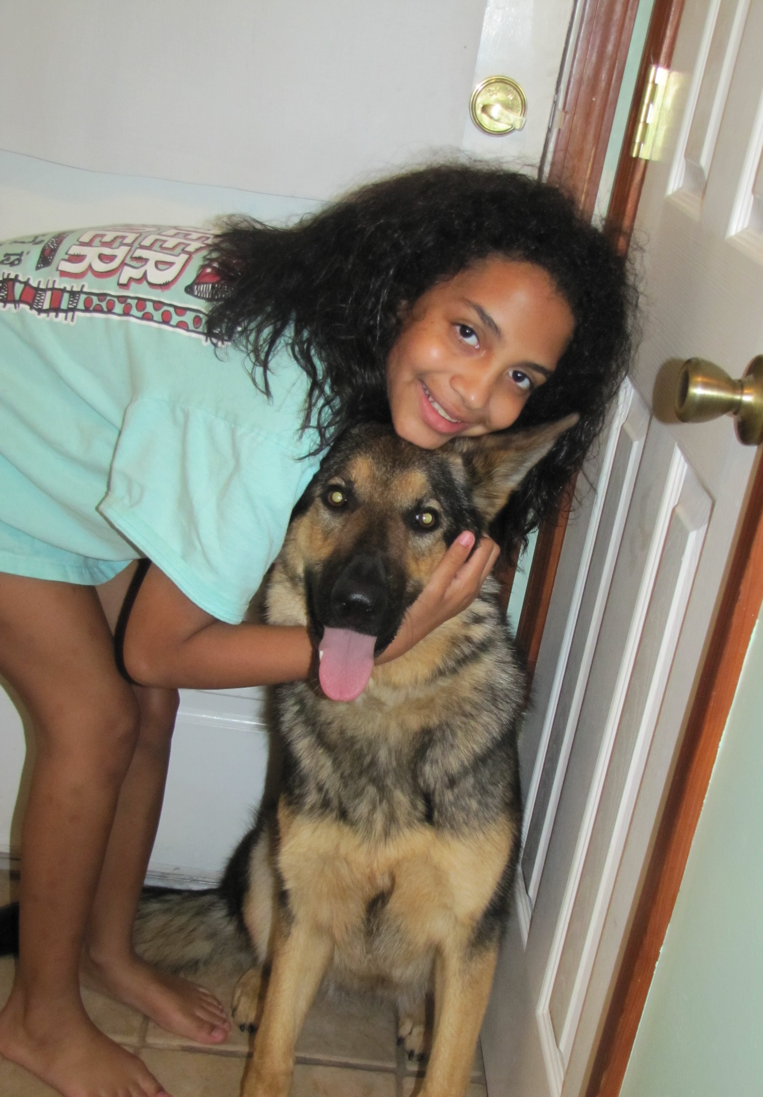 Kaley and her German Shepherd, Koda.