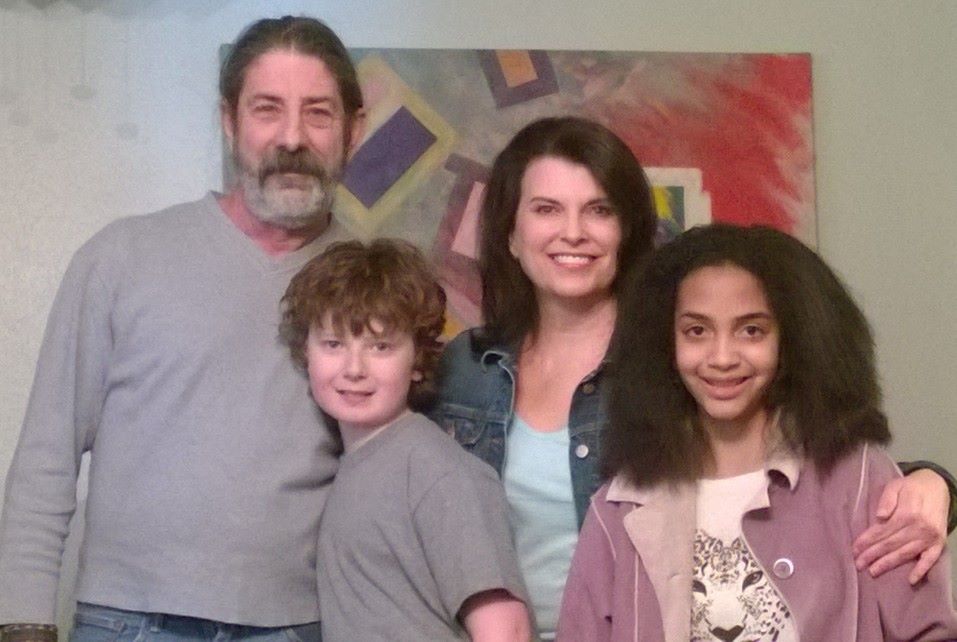 Kaley with set family--web series Extraordinary, New Orleans, La.