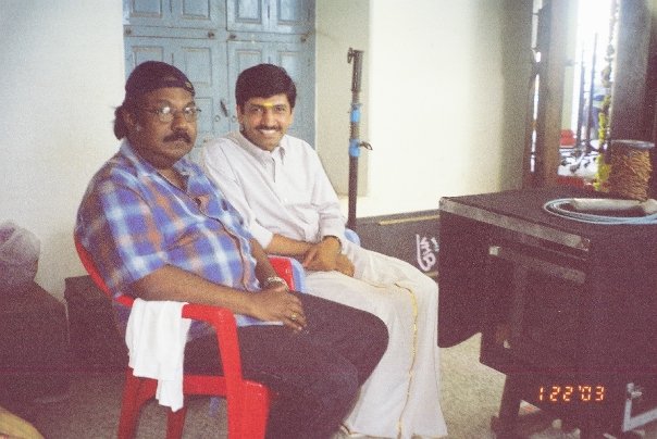 Ranga with Director Mouli in the sets of Nala Damayanthi