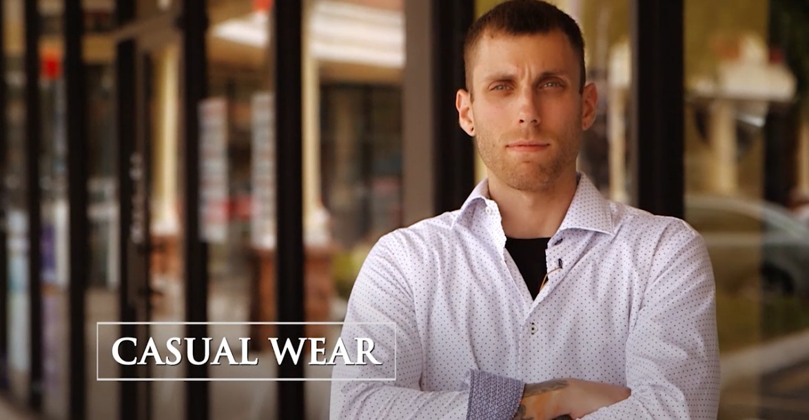 still of Brian Adam Mahoney from Studio Men's Wear commercial