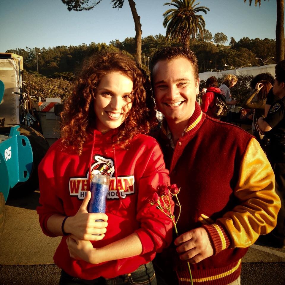 Kate Gubash and Jake Hanson on location in San Francisco for TNT's Murder In The First.