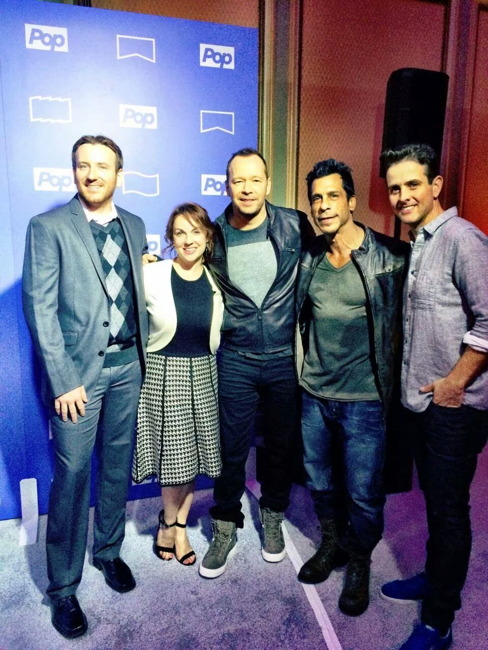 2015 TCA Winter Press Tour for Pop TV in Pasadena, CA. Seen with Donnie Wahlberg, Danny Wood, Joey McIntyre and Dannyelle Zywan.