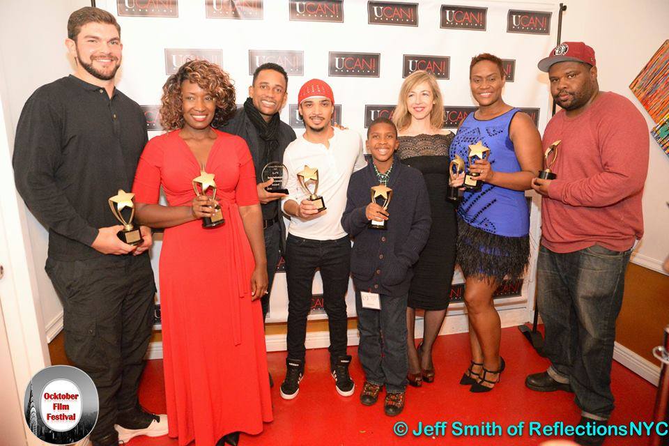 Winning group with special award winner Hill Harper at the Ocktober Film Festival (NY) 2015