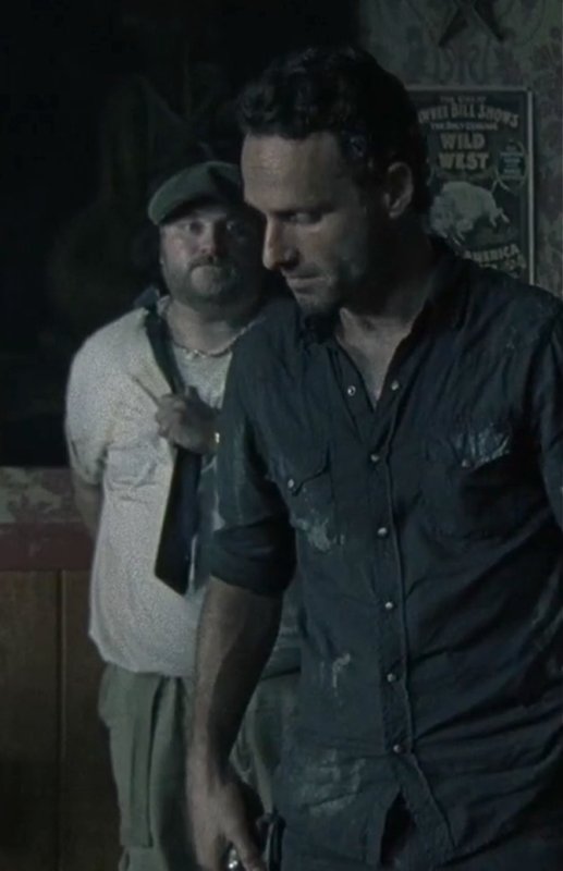 Still of Aaron Munoz and Andrew Lincoln in The Walking Dead