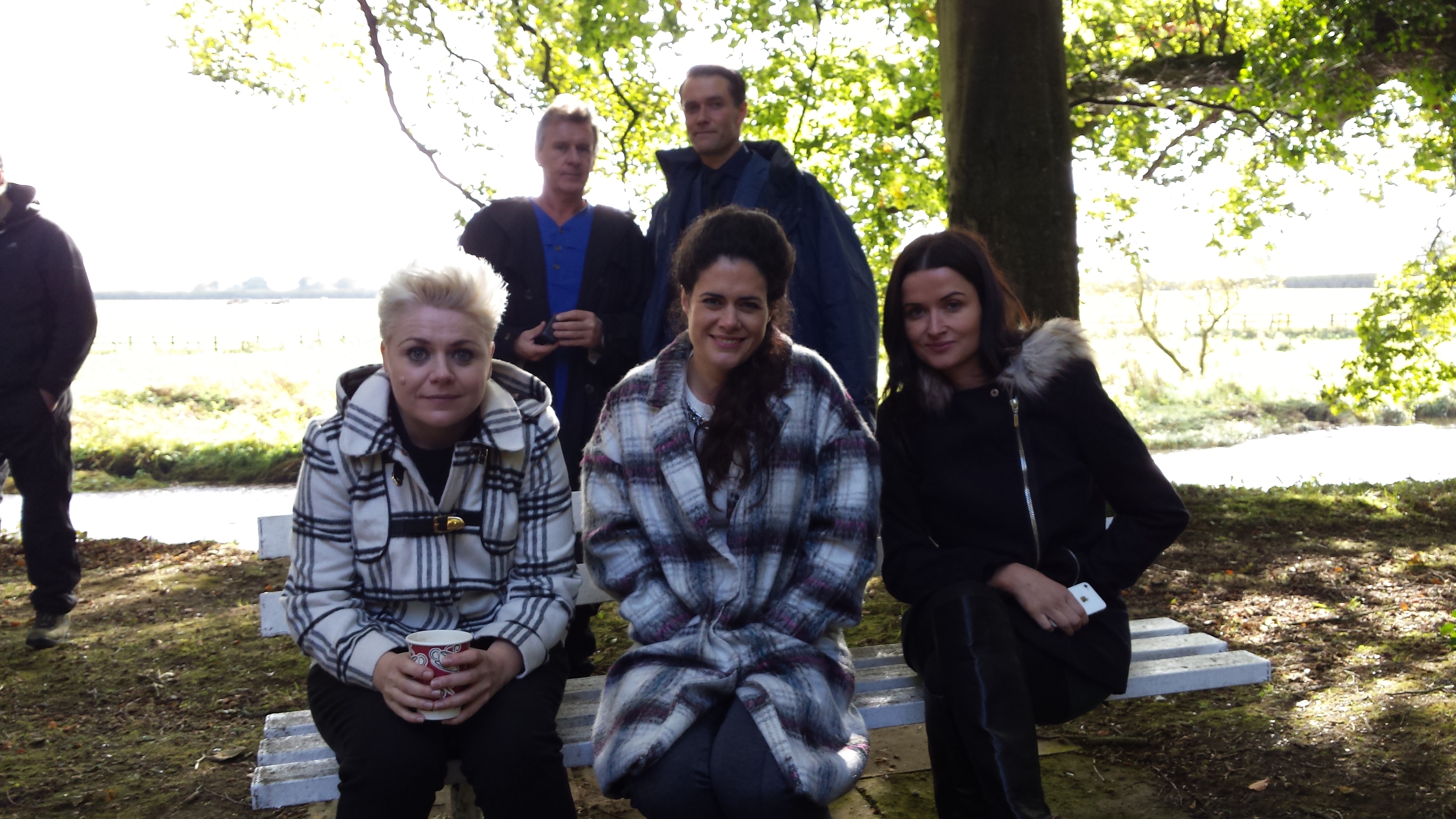 Norah King on location filming the Gaelic Curse (2016) with Liz O'Sullivan (L), Lynette Callaghan (R), Brian Walsh (Writer / Producer) and Adam Goodwin (behind).