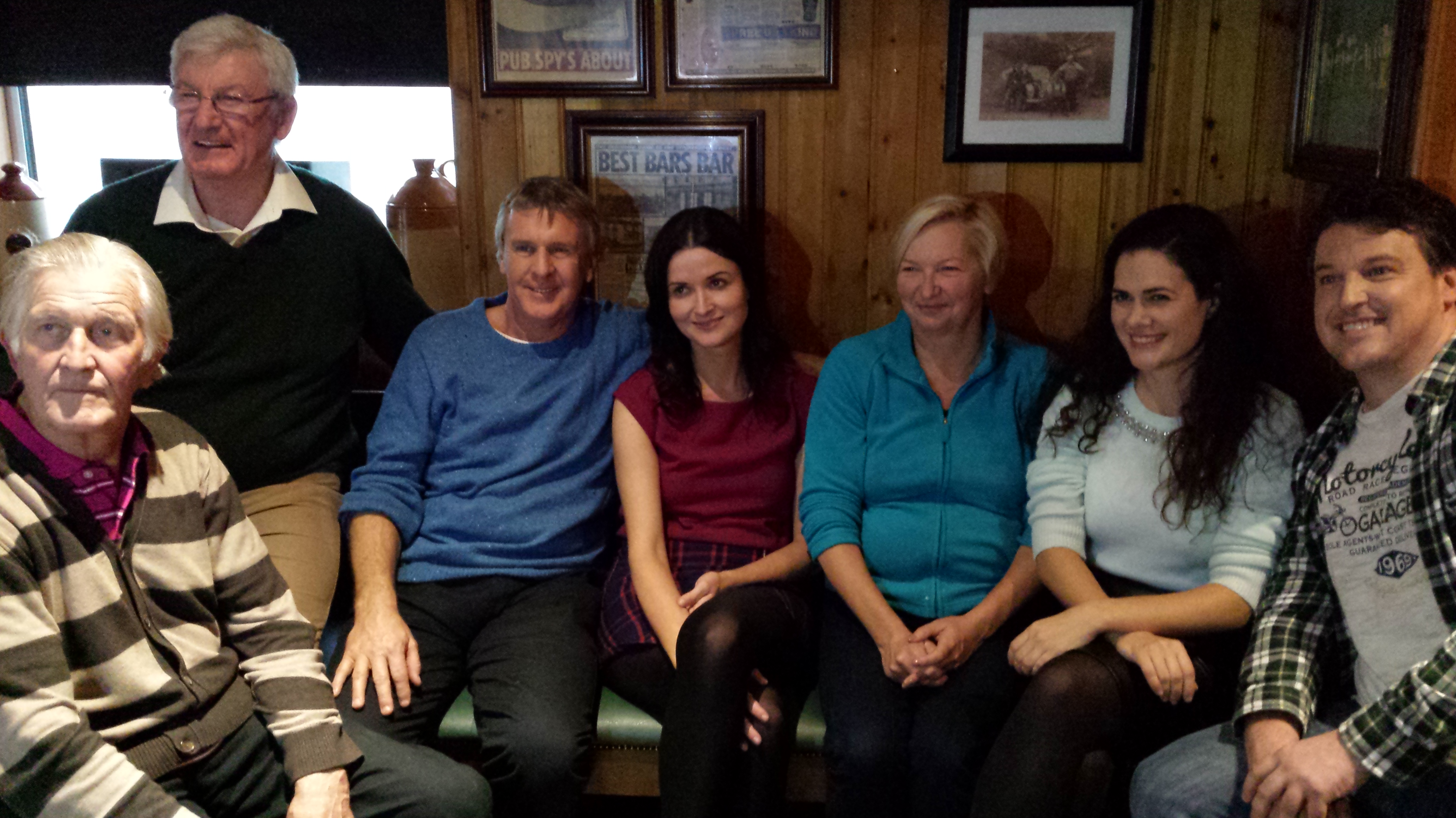 Cast and Director of THE GAELIC CURSE (2016) with Molloy Pub owners, Monasterevin.