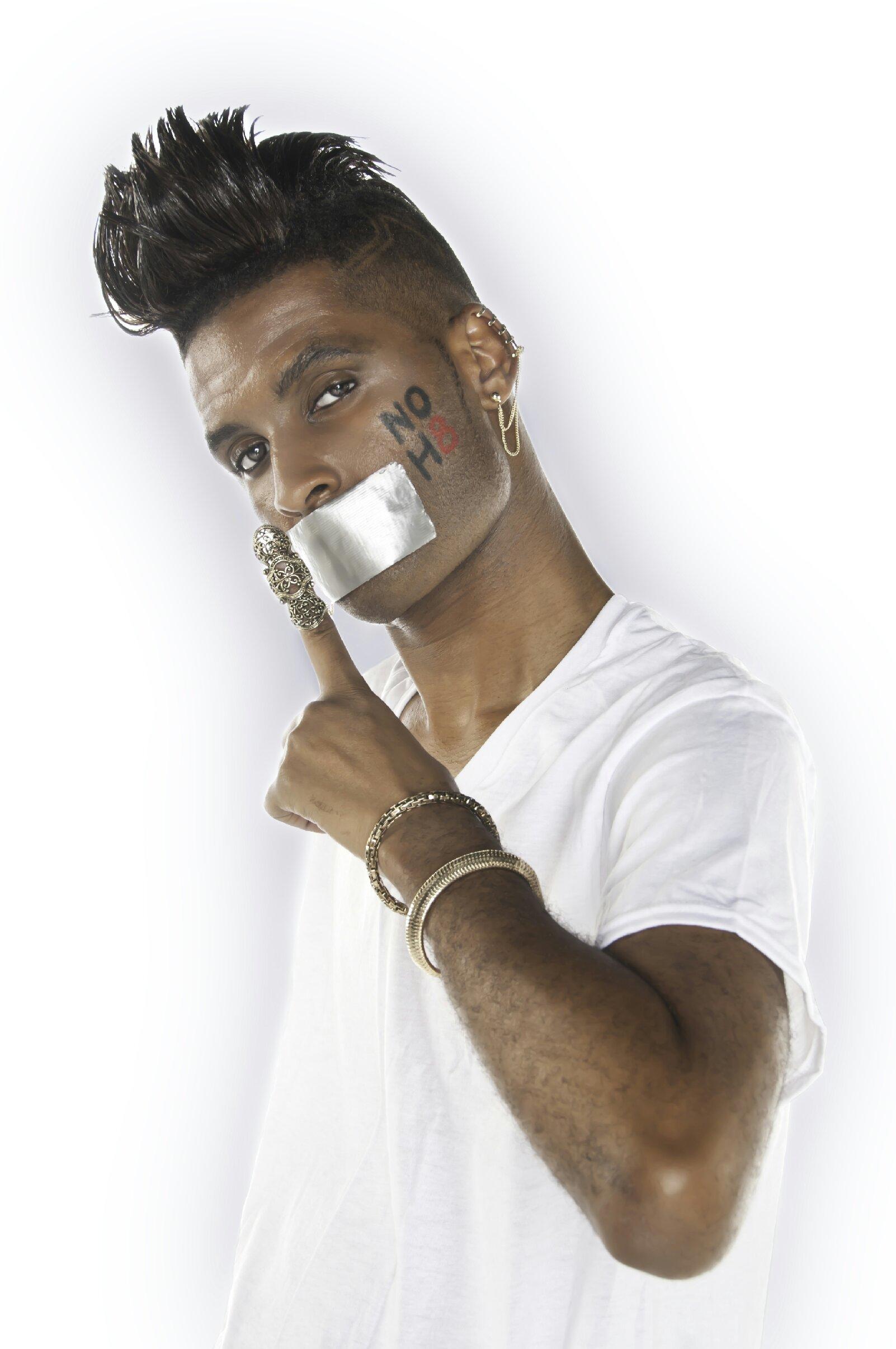 Chosen Wilkins supports NOH8 Campaign 2014