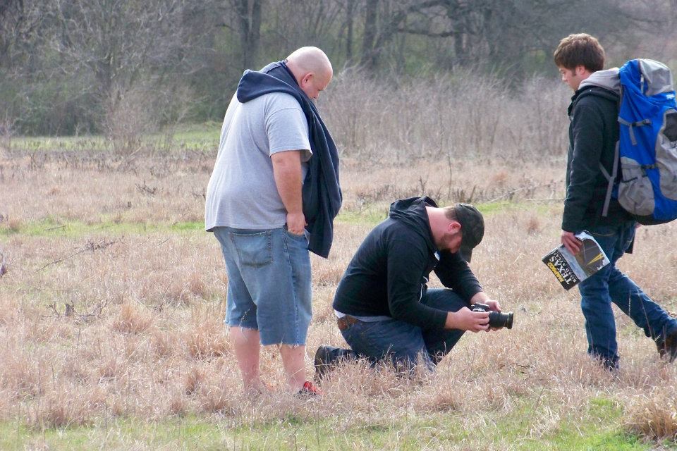 My DP, Andy Lohrenz, and I looking at a setup of a close shot of them walking.