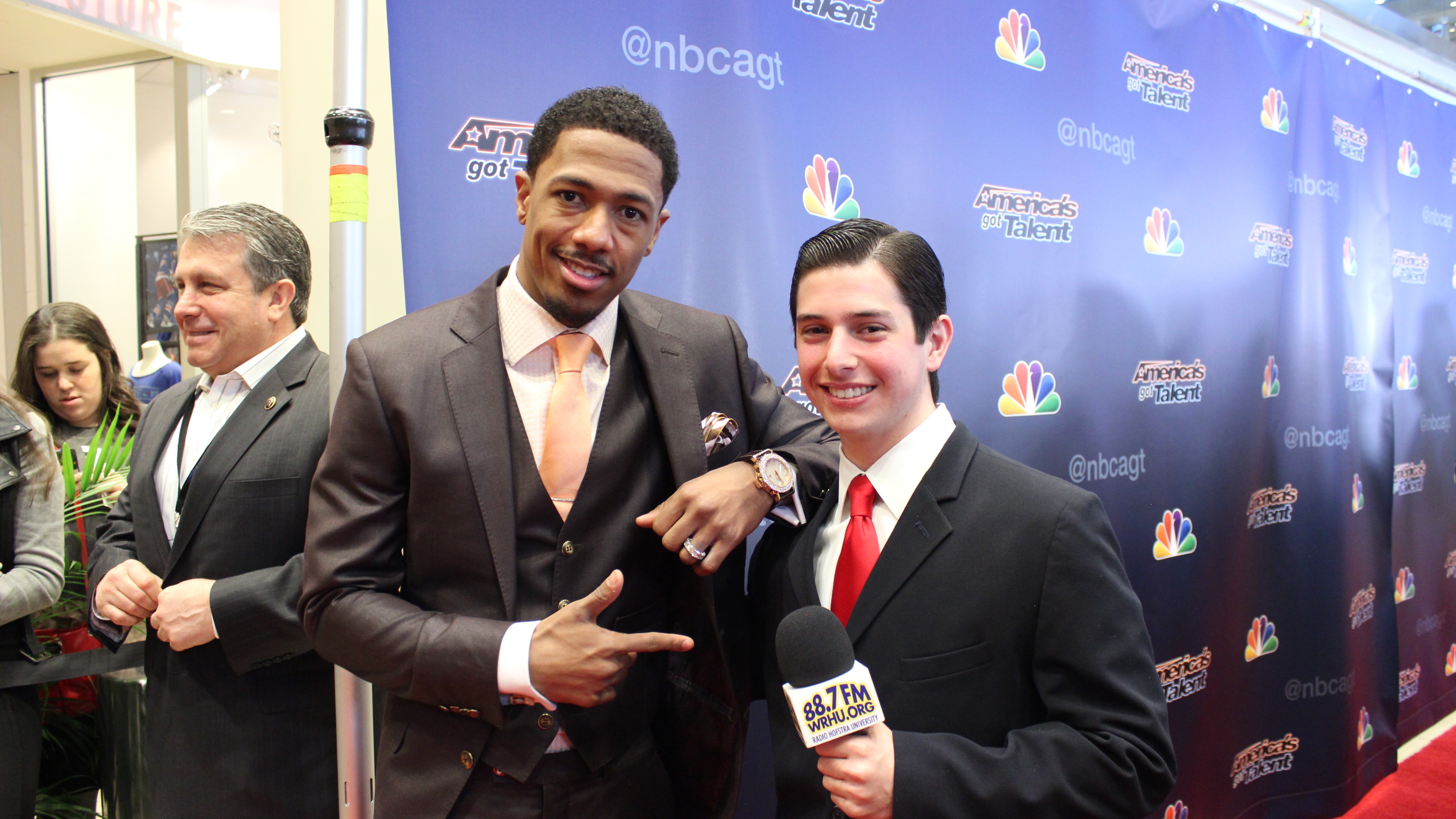 Nick Cannon (left) poses with Neil A. Carousso on the red carpet