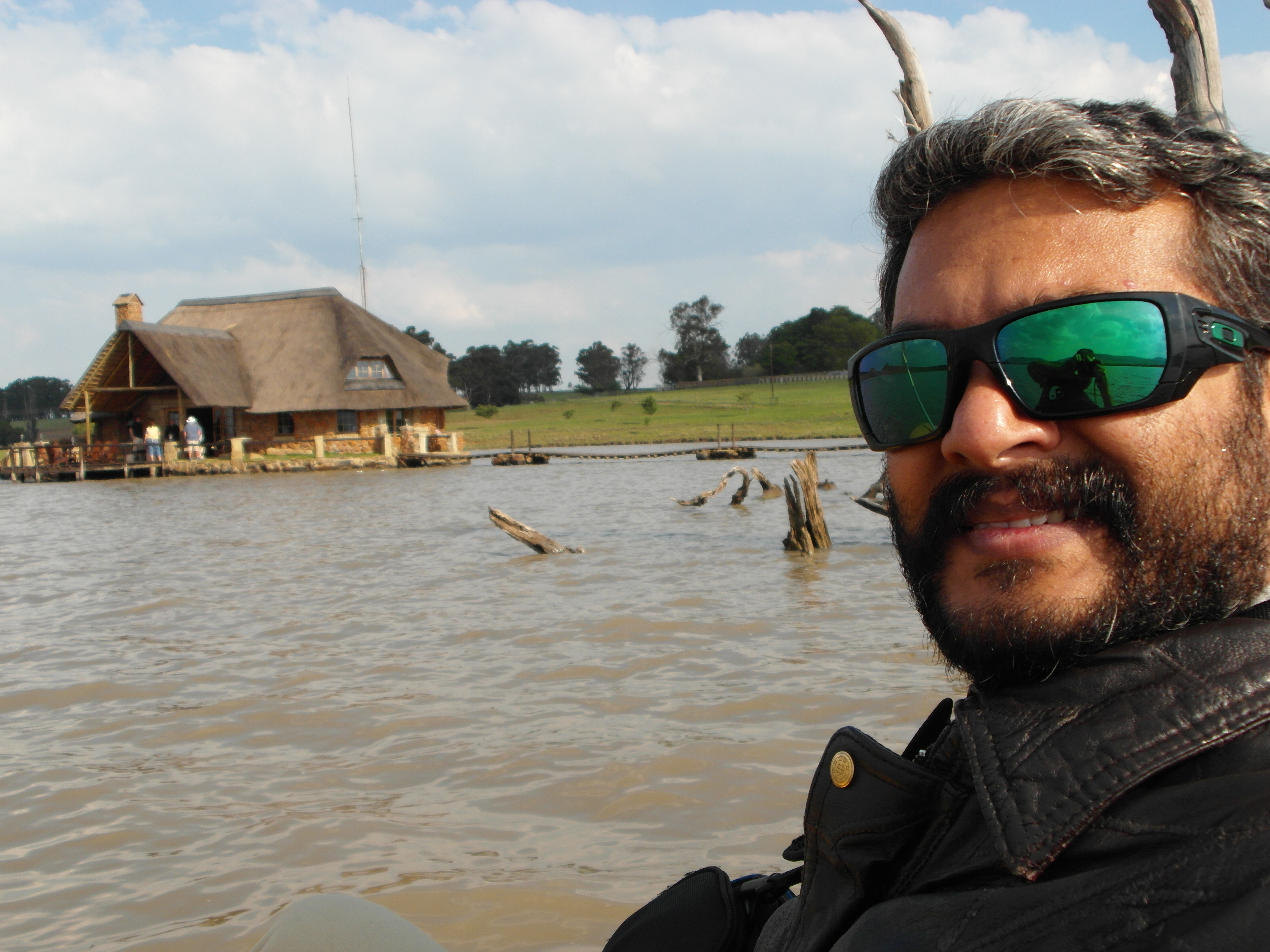 On the day of shoot at Memel, Free State. A nice boat ride looking at location from distance!