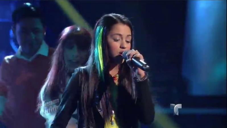 Alanis Sophia in the last episode of La Voz Kids Season 1 singing Titanium. Top 3 Finalist