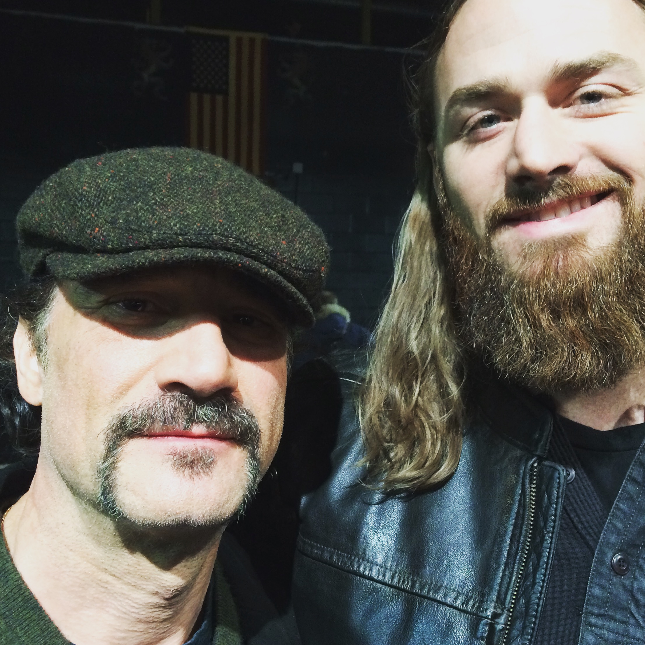 Justin Kucsulain and Elias Koteas on set of Chicago PD