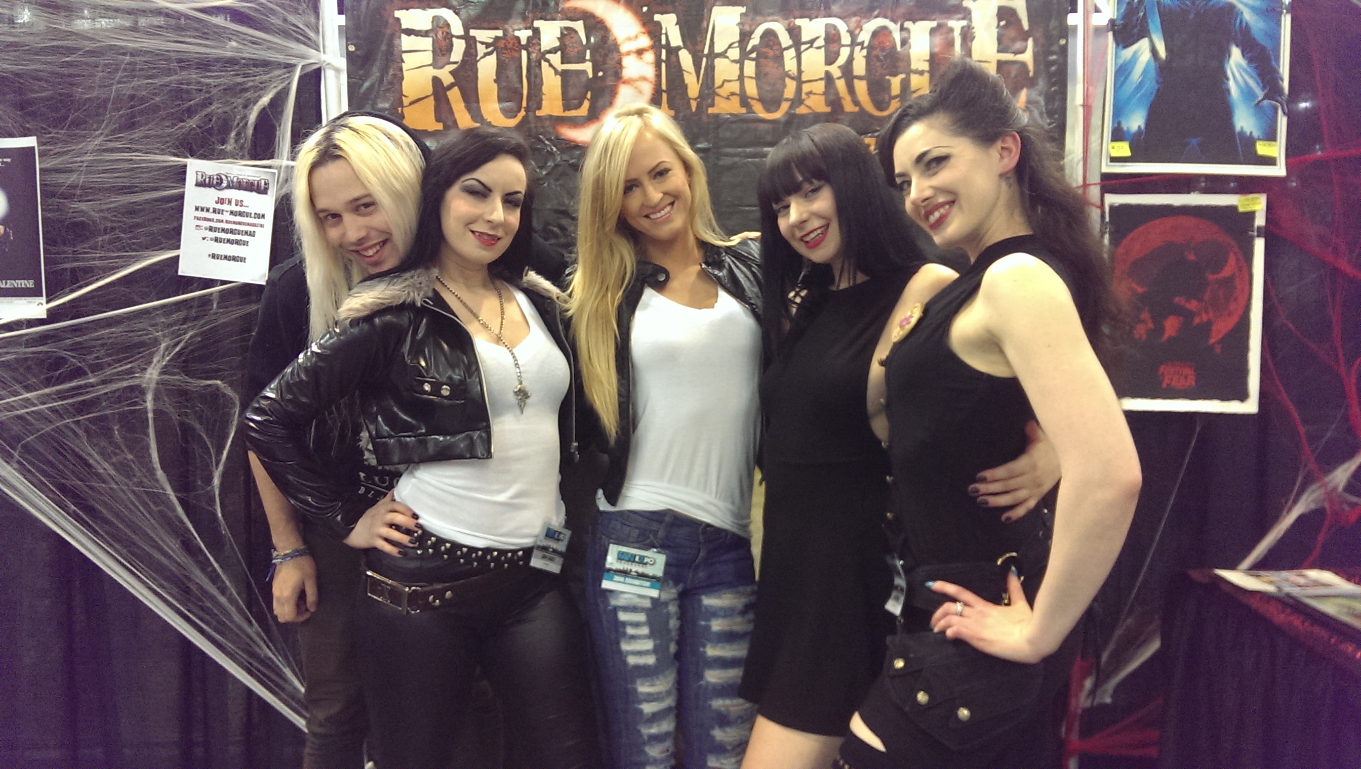 (From right to left) Kevvy Mental, Jen Soska, Summer Rae, Sylvia Soska, and Tristan Risk at the Rue Morgue Festival of Fear convention in Vancouver.