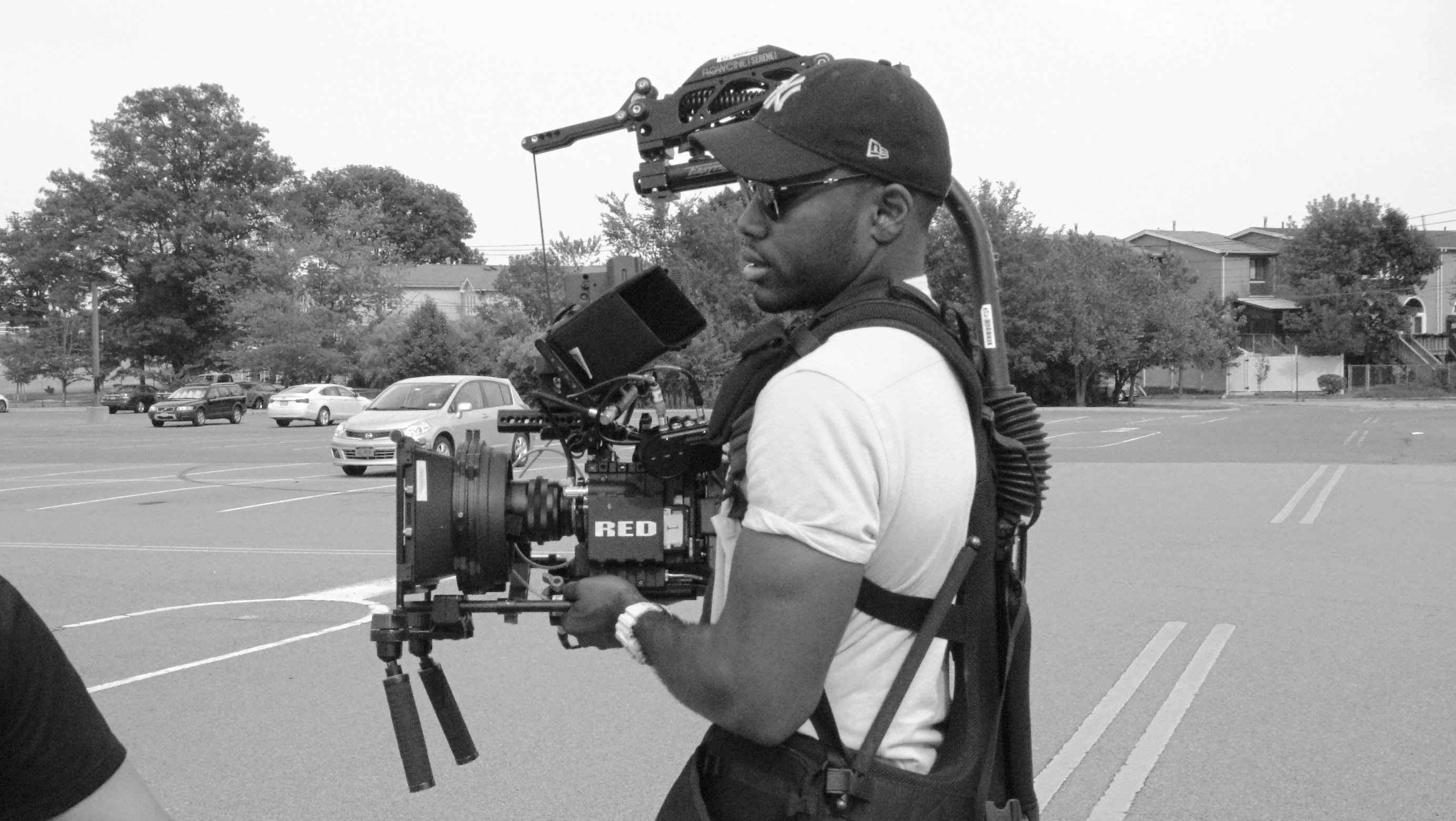 Louis Obioha on the set of the Pickings Concept Trailer.