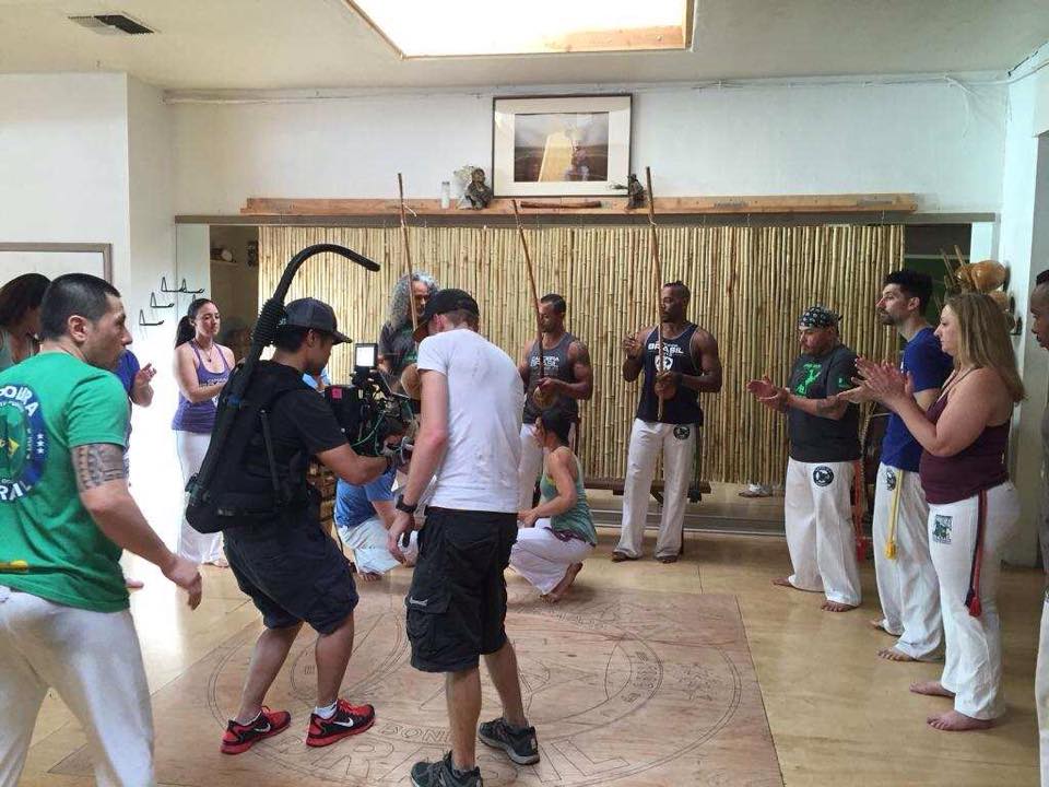 Jacob on set of the film Capoeira