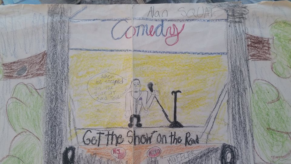 6th Grade Picture I drew of doing stand-up comedy.