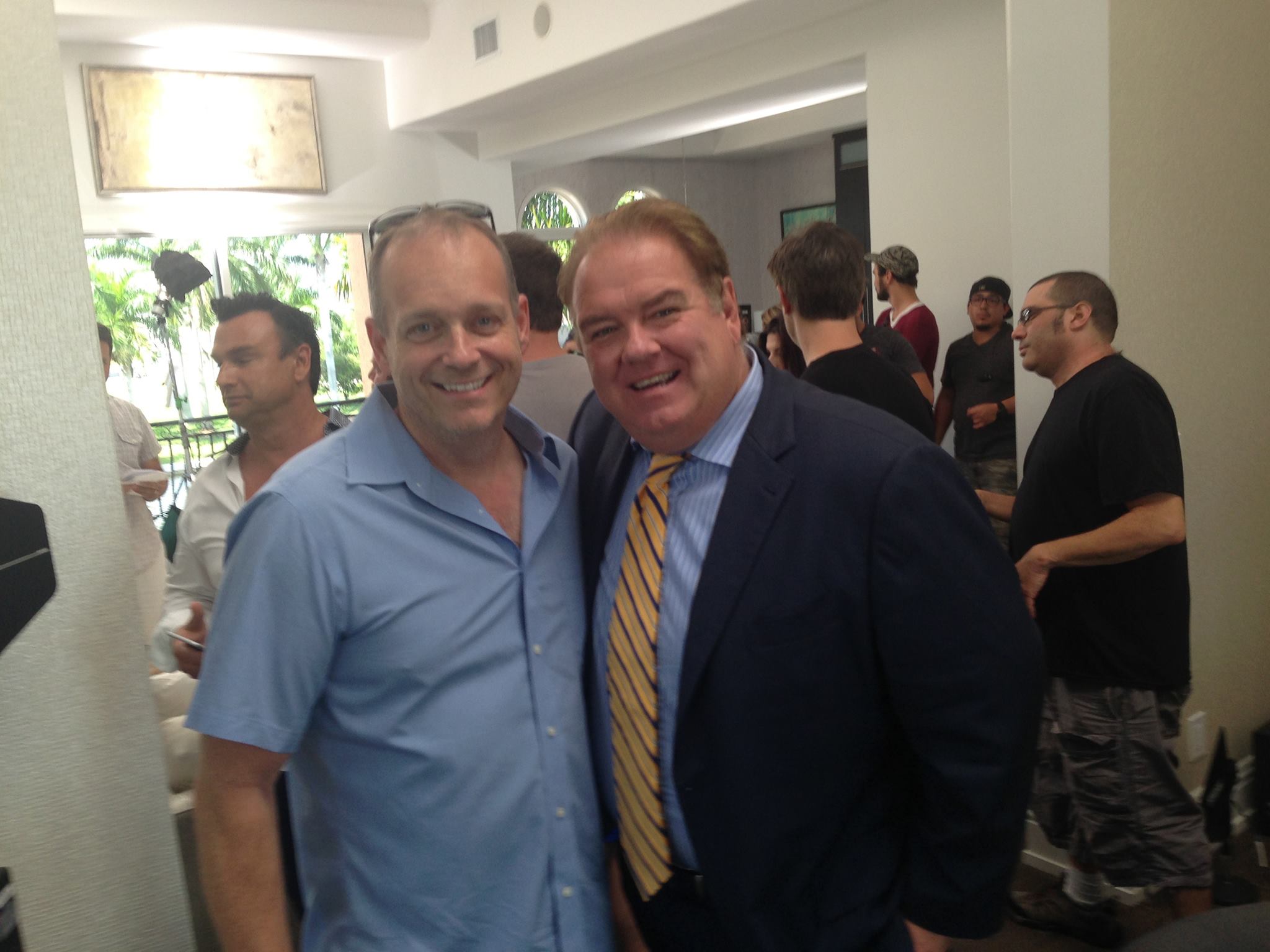 Executive producer and writer Kurt Weichert is on the set of Smothered by Mothers with actor Jim O'Heir.