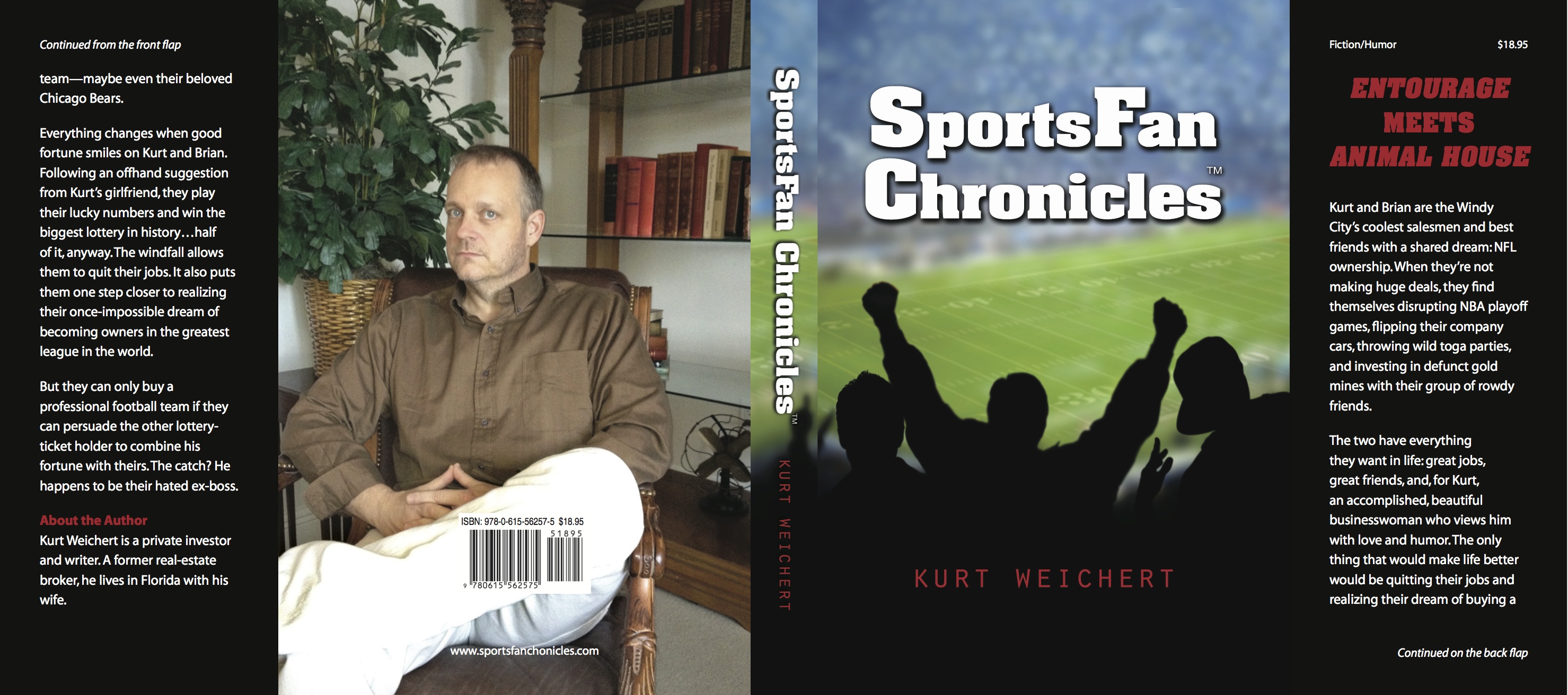 The cover to my novel soon to be movie Sportsfan Chronicles.