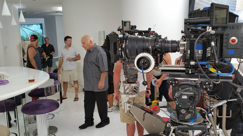 Getting ready to film actor Burt Young in my movie Smothered by Mothers.