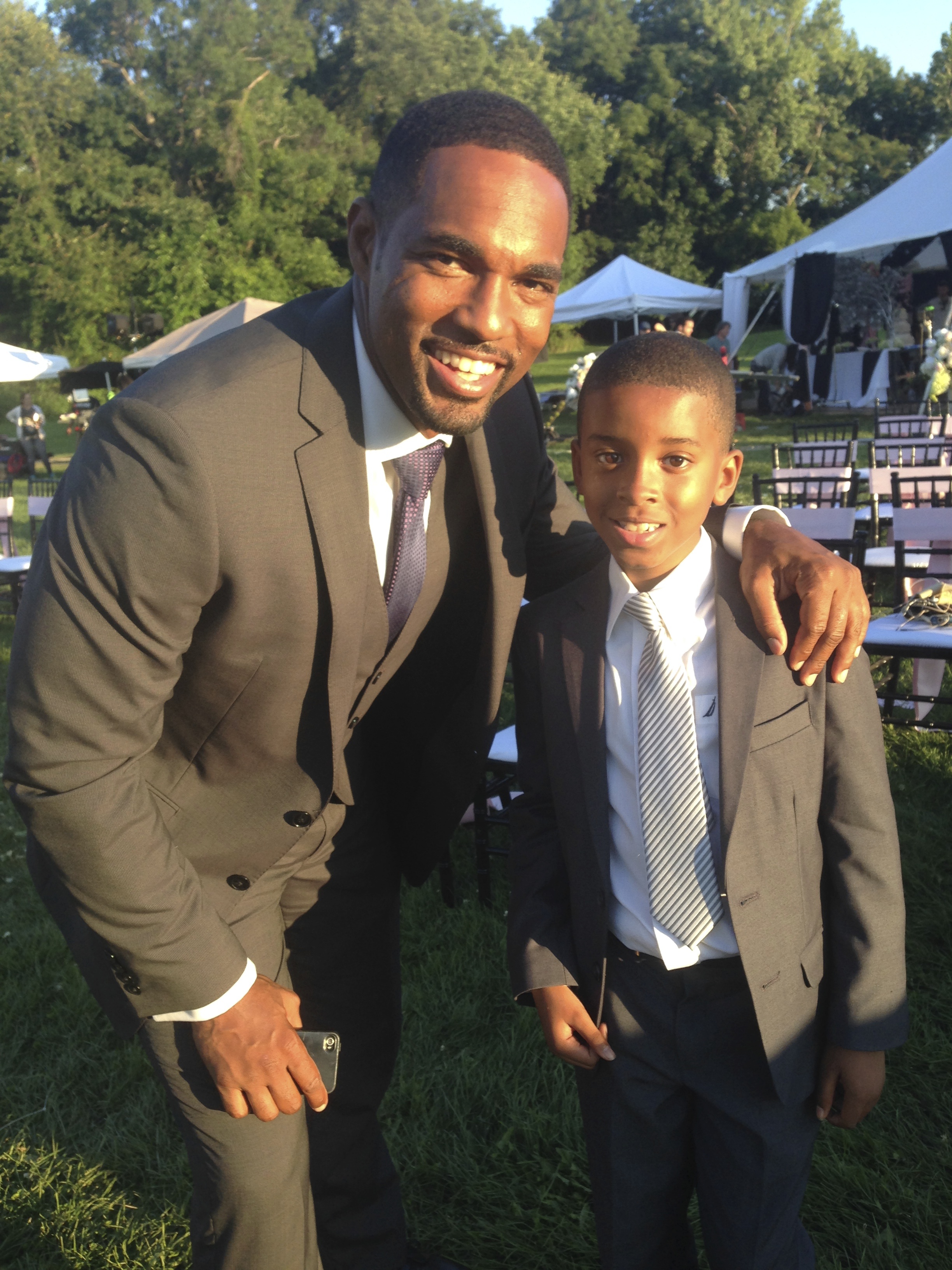 John Lawrence Long with actor Jason George on set of 'With This Ring'