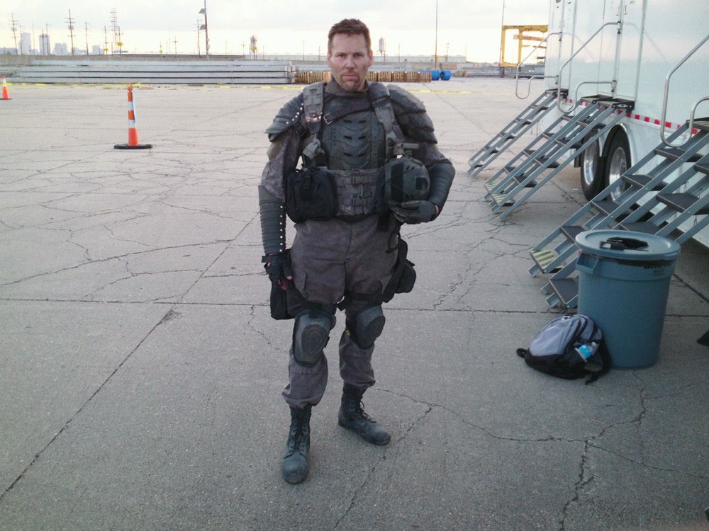 Mike Dawson (a.k.a. Michael Dawson) on location shooting Terminator Genisys (2014).