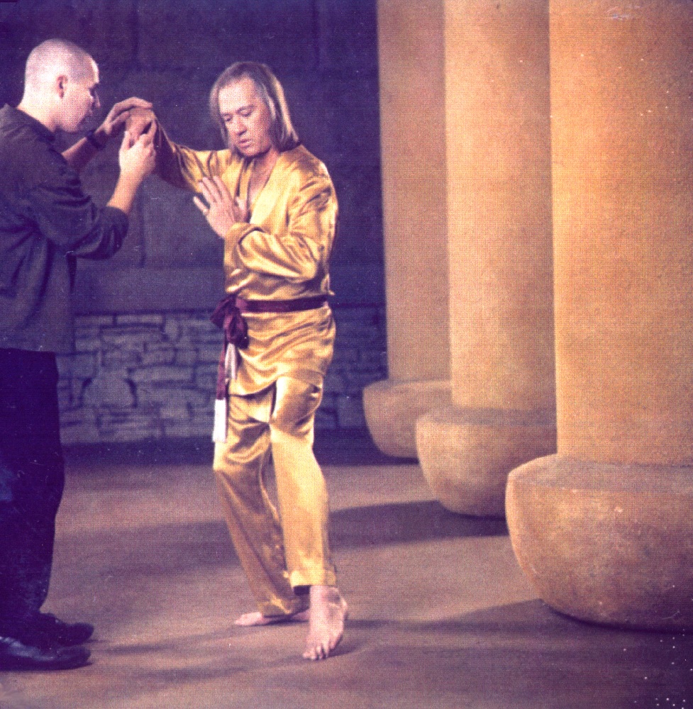 Michael Dawson instructs David Carradine in Tai Chi Chuan on the 