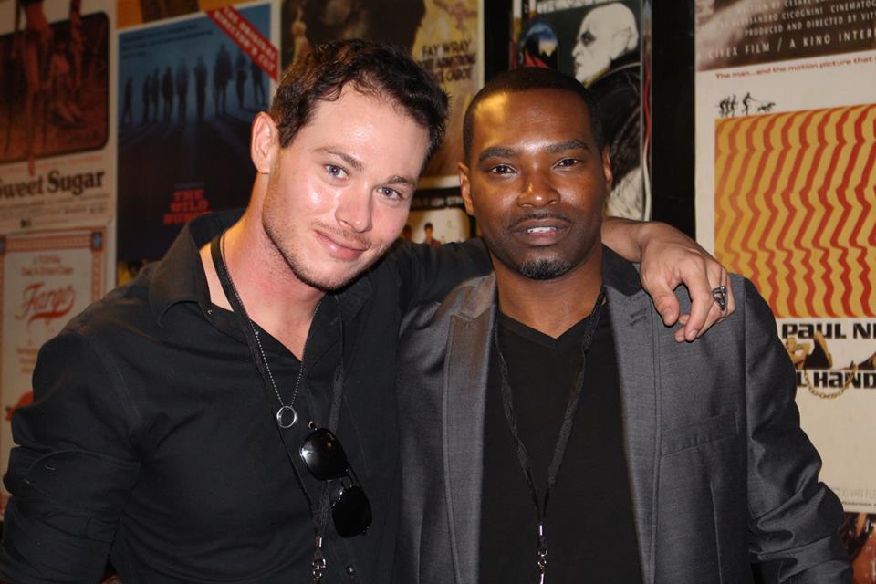 Jared Stovall pose for a pic with co-star Travis Shoaf at the Open Wounds Premier in Atlanta.