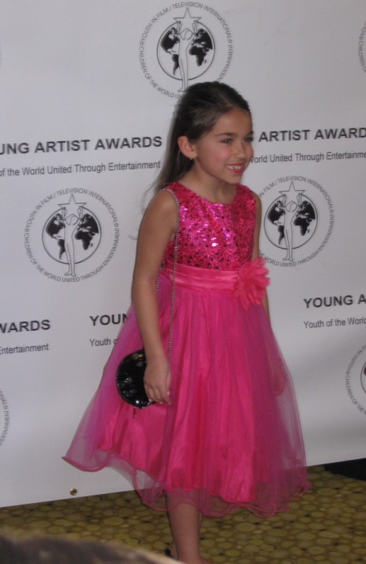 Michela Luci at the 36th Young Artist Awards on March 15, 2015, nominated for TV Series - Guest Starring Actress 10 and under for ODD SQUAD 2014