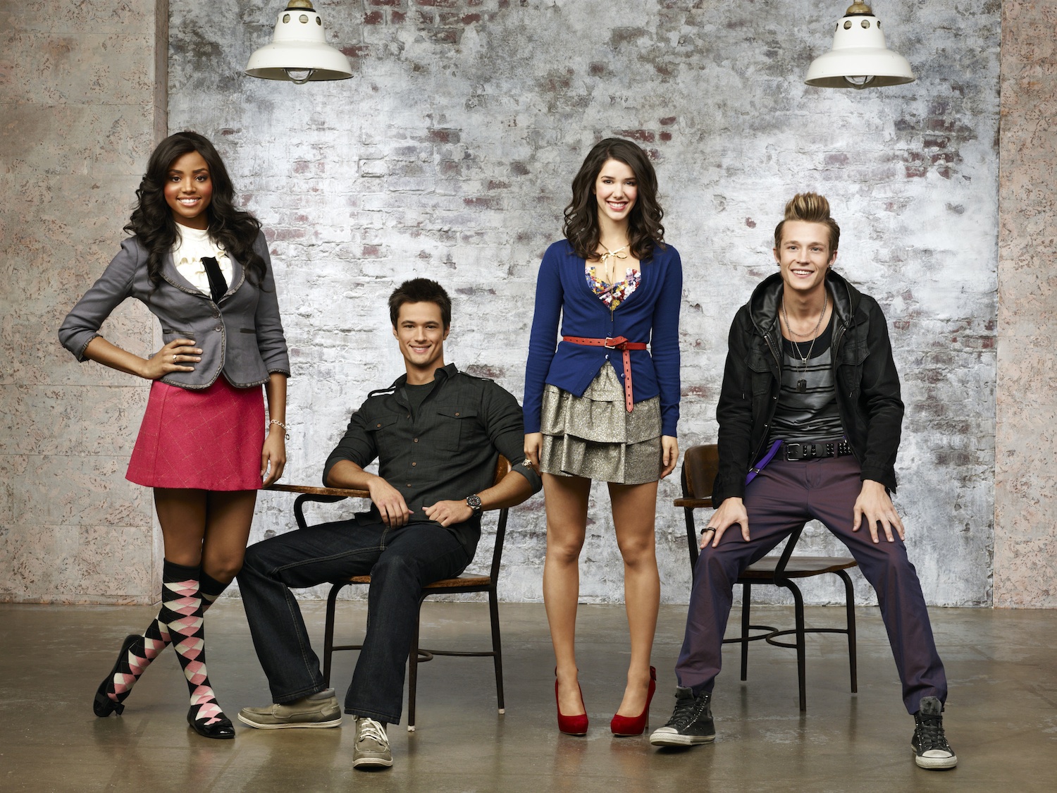 Still of Matthew Atkinson, Nick Roux, Erica Dasher, and Meagan Tandy in Jane By Design