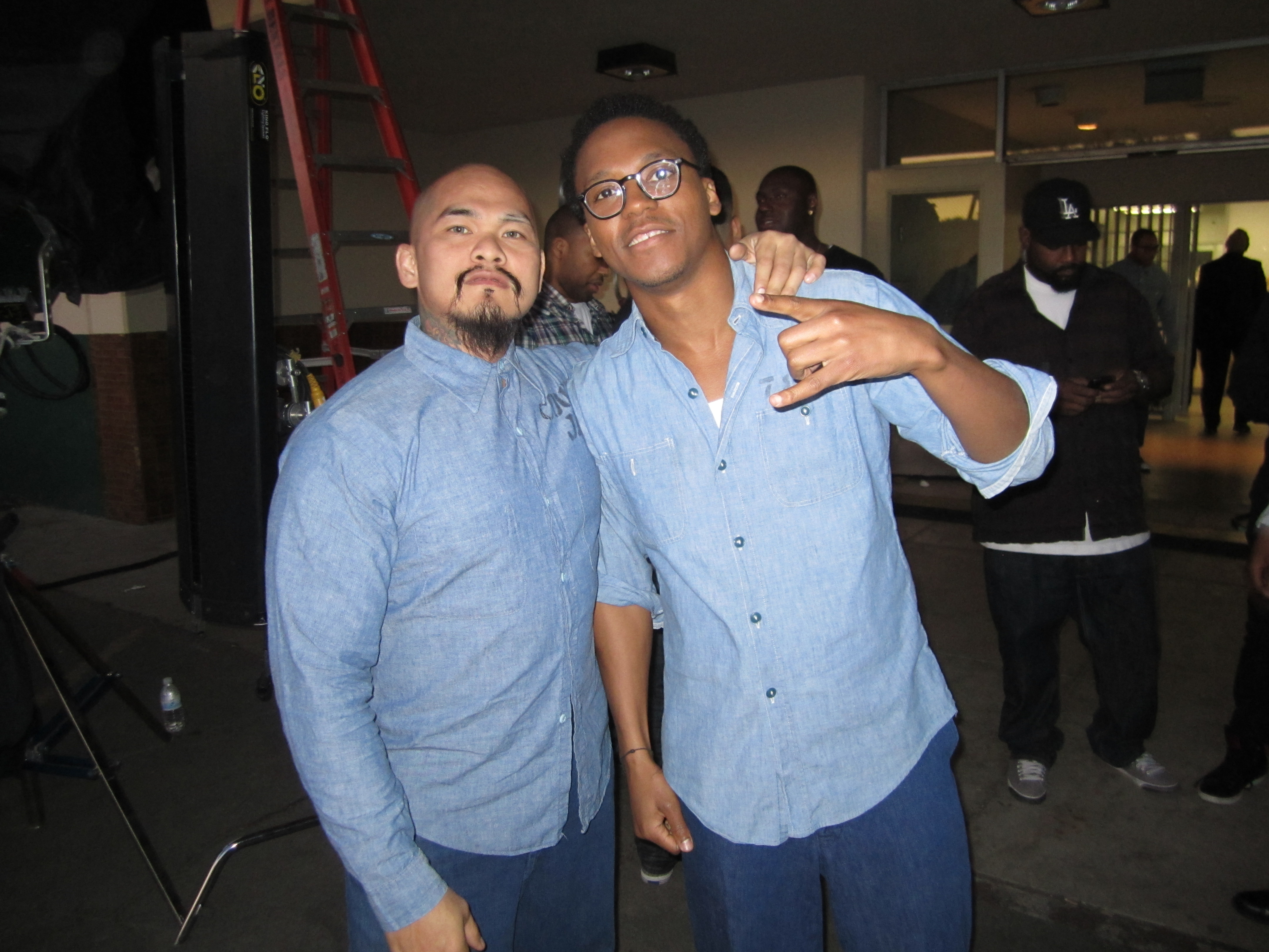 On set with Lupe Fiasco.
