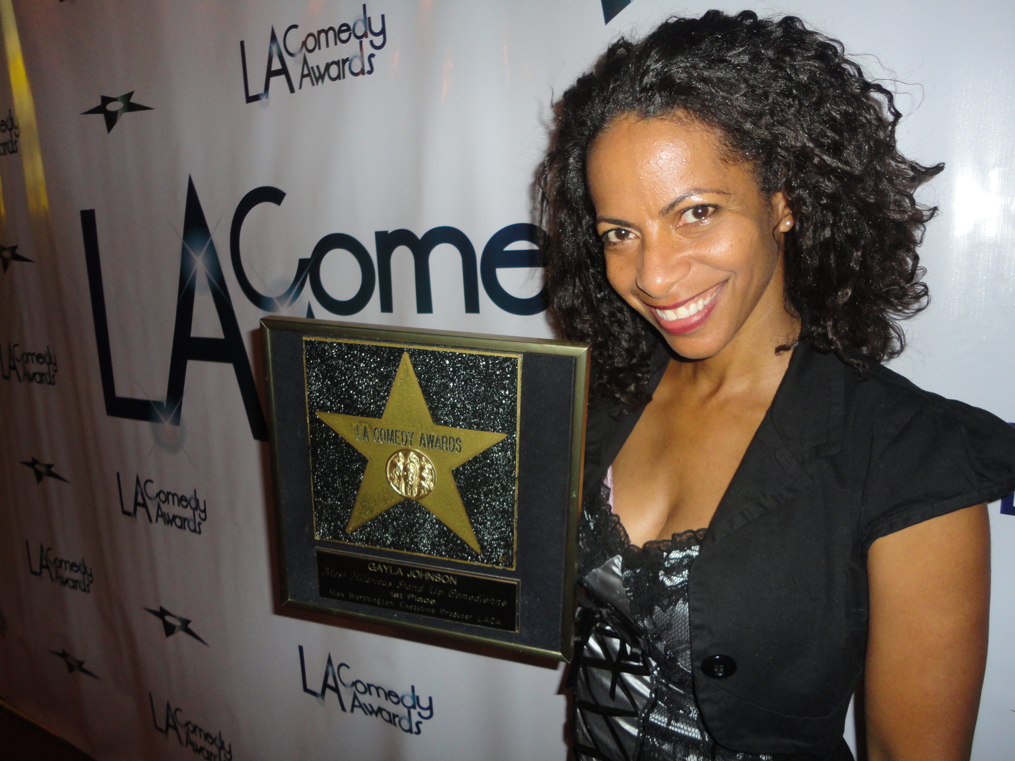 LA Comedy Awards recognizes GAYLA JOHNSON as Most Hilarious Comedienne, 2011, Awarded at the Laugh Factory Hollywood CA