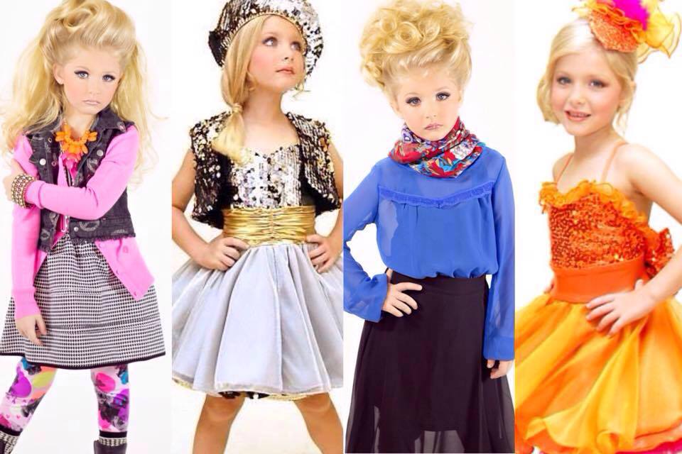 sample of various child fashion editorial shoots